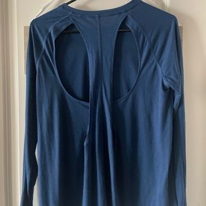 Under Armor Blue Long Sleeve with Cut Out Back
